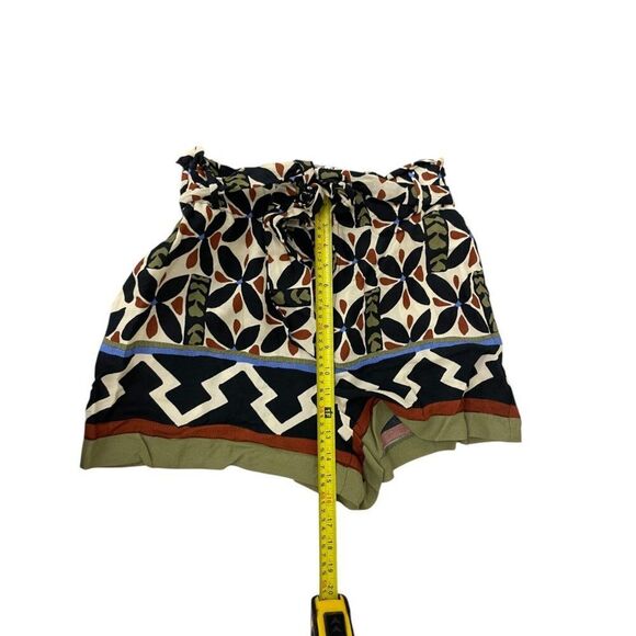 Zara Womens Shorts M Multicolor Floral High Rise Belted Paperbag 8662/160 NWT - Picture 11 of 13